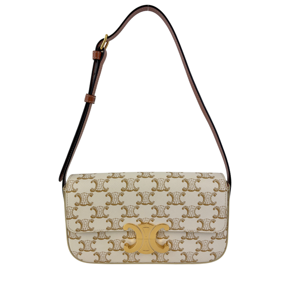 Triomphe Shoulder Bag In Triomphe Canvas White