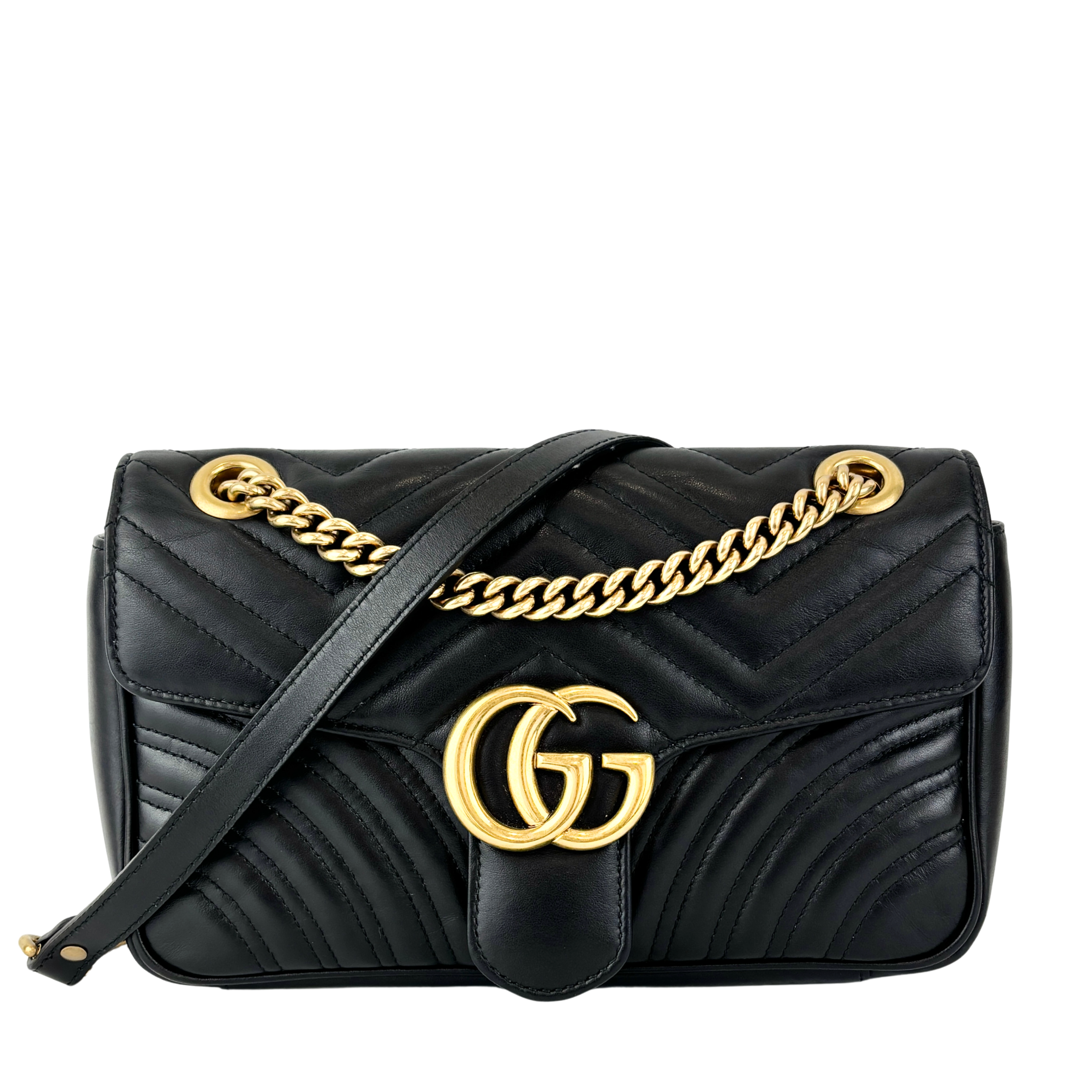 GG Marmont Medium Shoulder Bag Black