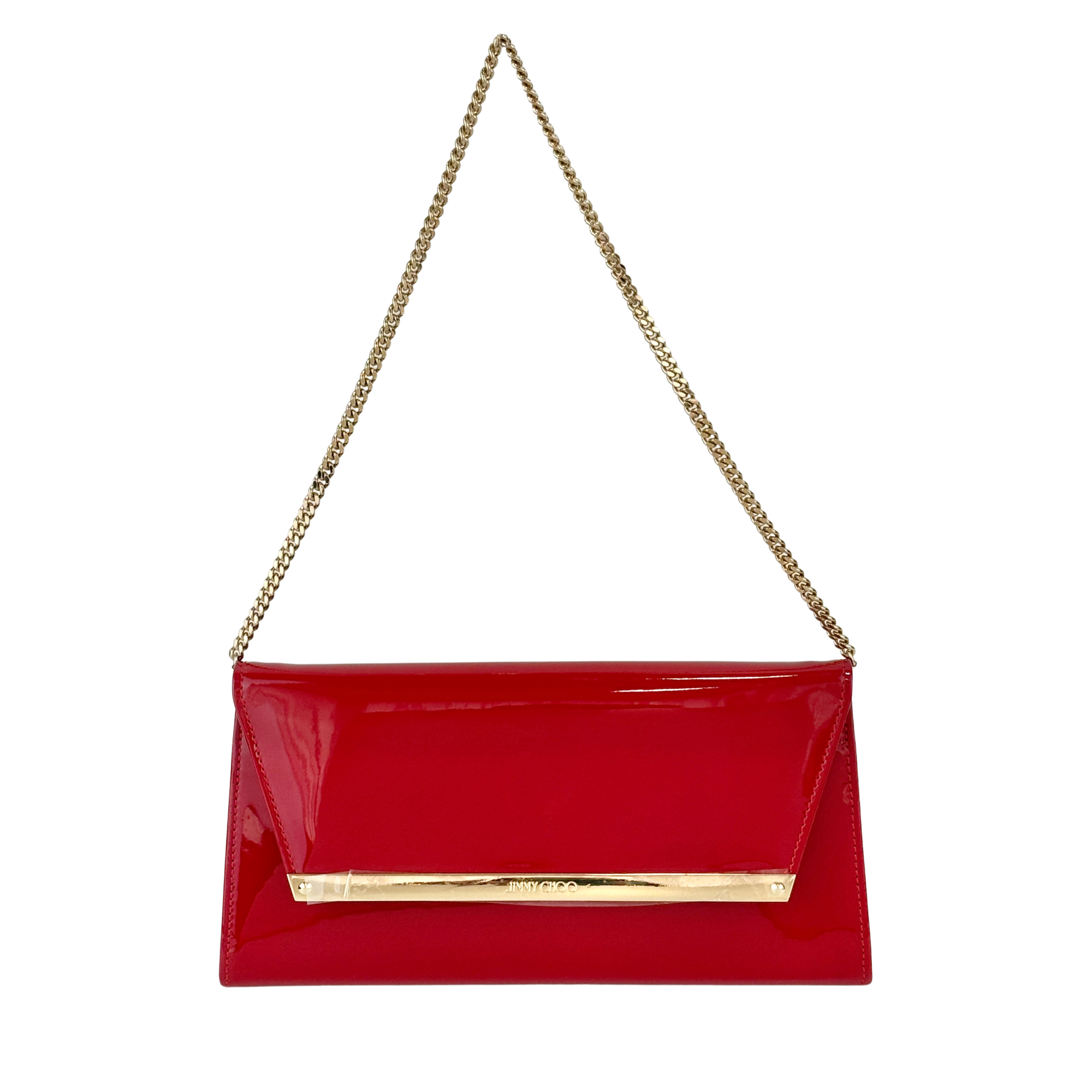 Margot Clutch in Red Patent