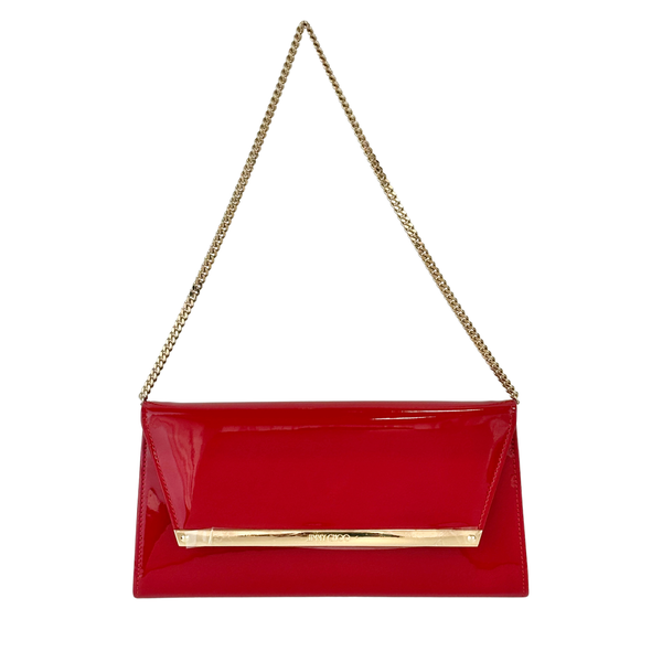 Margot Clutch in Red Patent