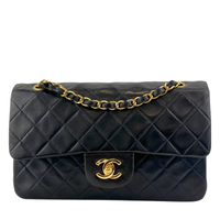 Vintage Small Flap in Black Lambskin GHW