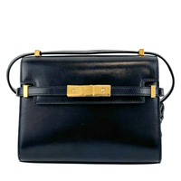 Baby Manhattan Leather Shoulder Bag Black