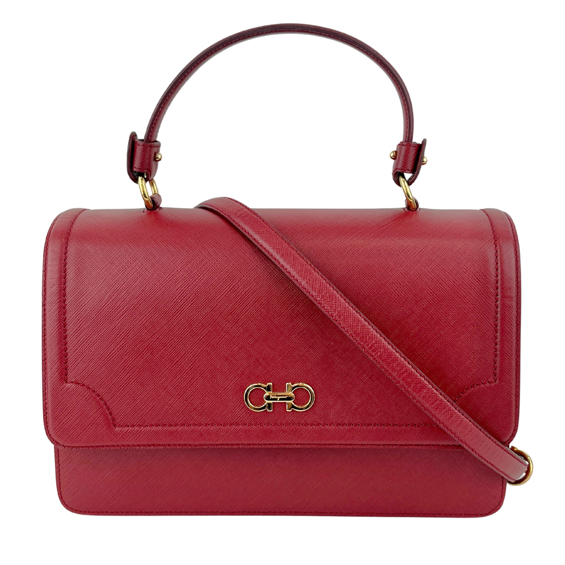Seila Top Handle Bag Dark Red