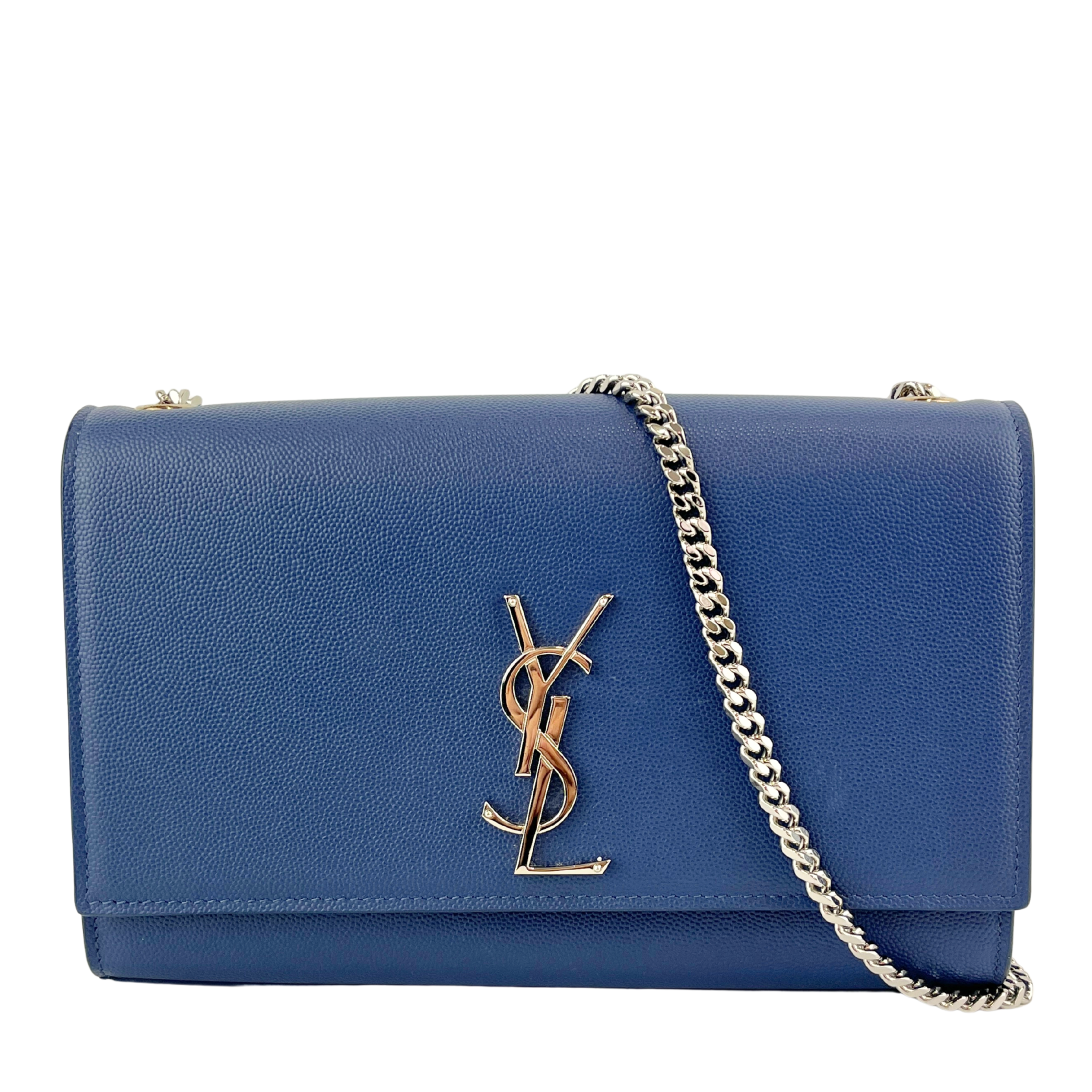 Blue 364021 Kate Medium in Grain De Poudre Embossed Leather