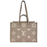 Onthego MM Bicolour Monogram Empreinte Leather Tourterelle / Crème