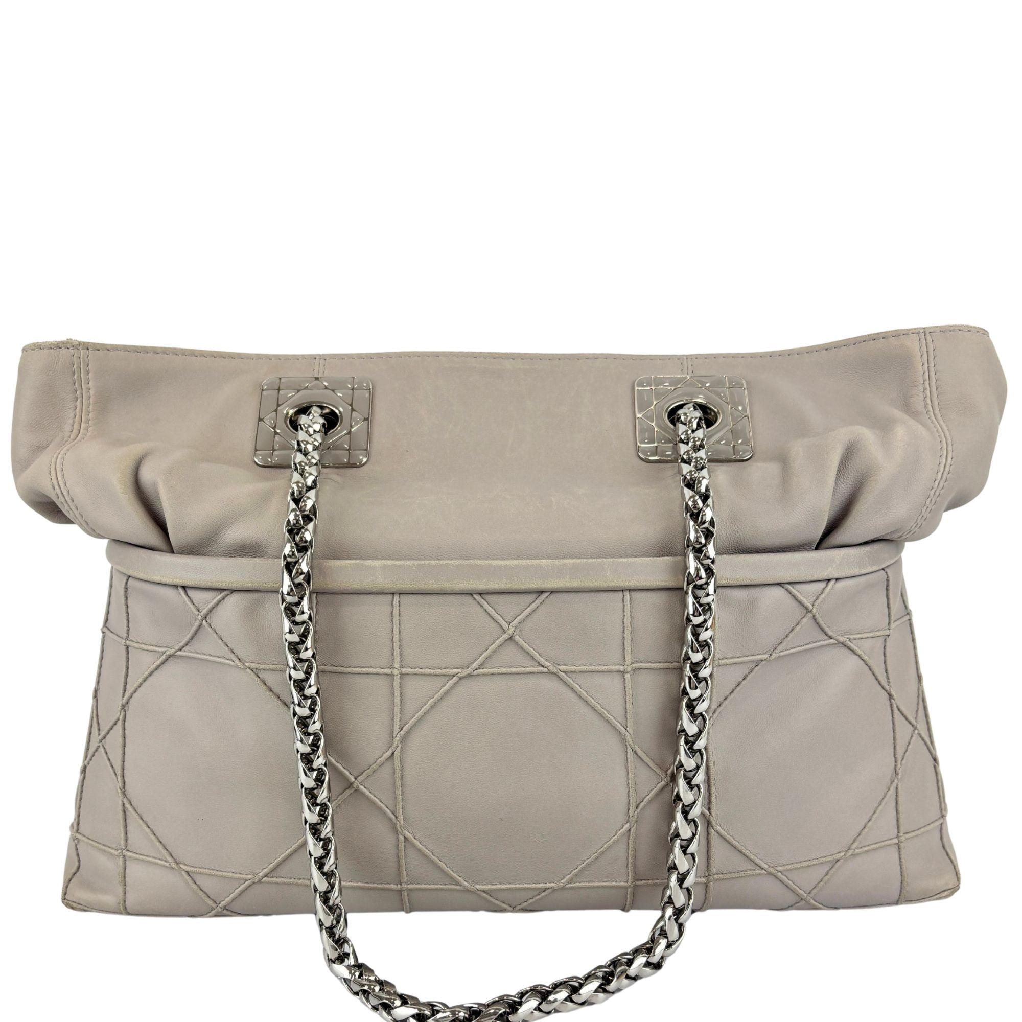 Medium Granville Chain Tote in Grey Cannage Lambskin SHW