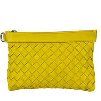 Small Document Case Yellow Intrecciato Hydrology Calfskin