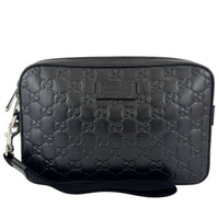 Signature Guccissima Embossed Leather Zip Clutch with Wristlet