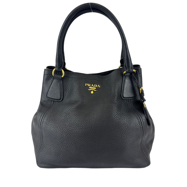 BN2534 Vitello Daino Black Pebbled Leather