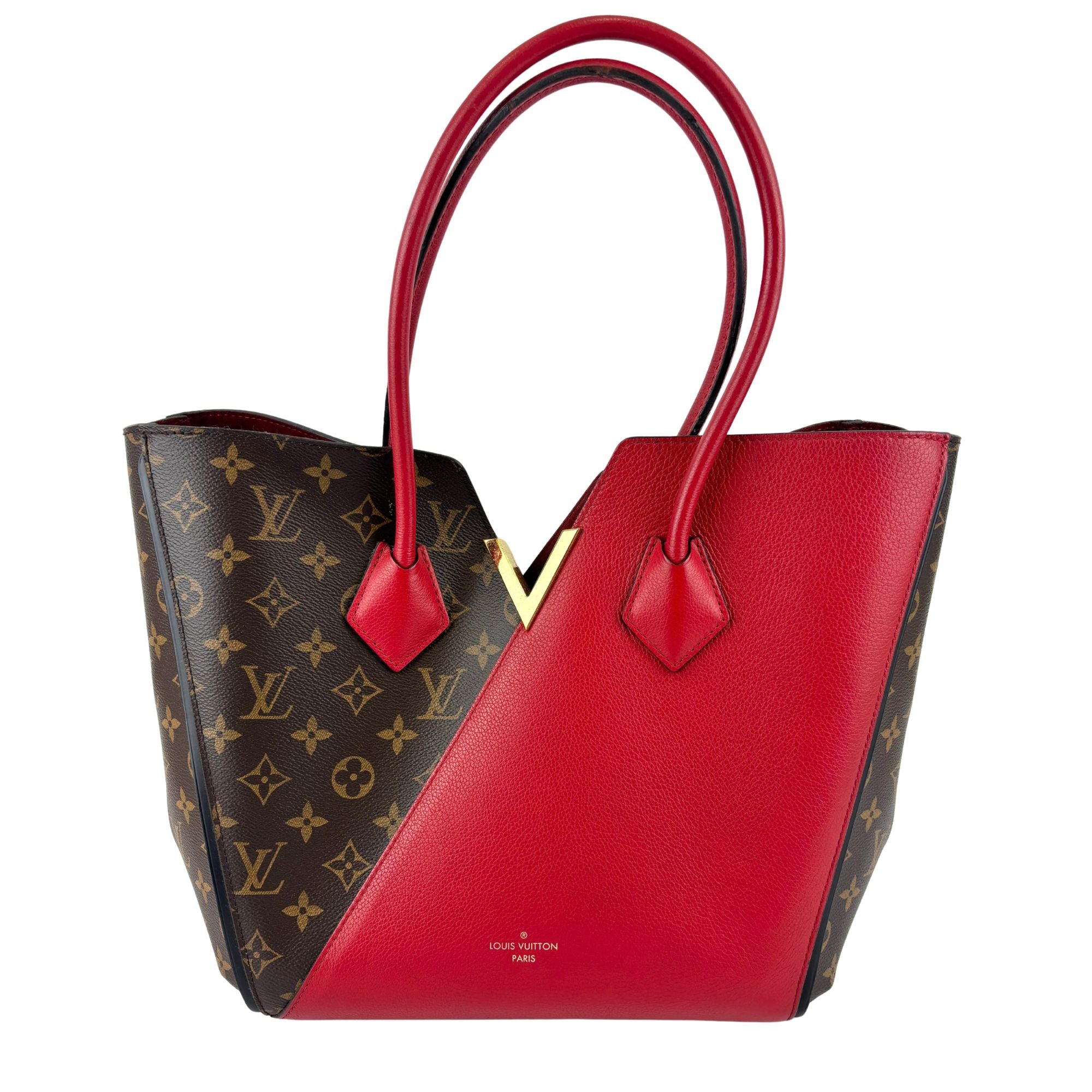 M40459 Kimono Tote in Monogram Canvas and Cerise Red Calfskin
