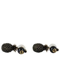 Gold & Black Pineapple Pearl Earrings