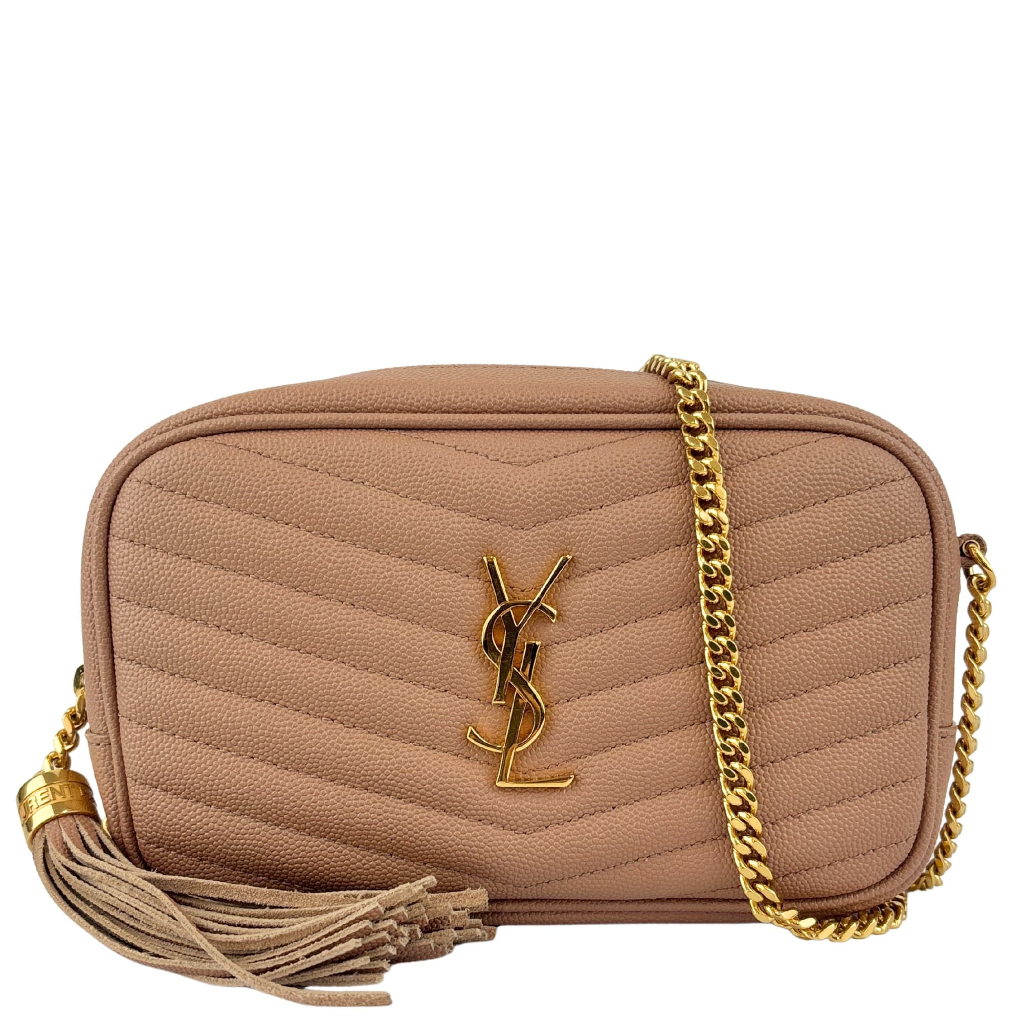 Mini Lou Camera Bag in Vintage Peach Matelassé Grain de Poudre