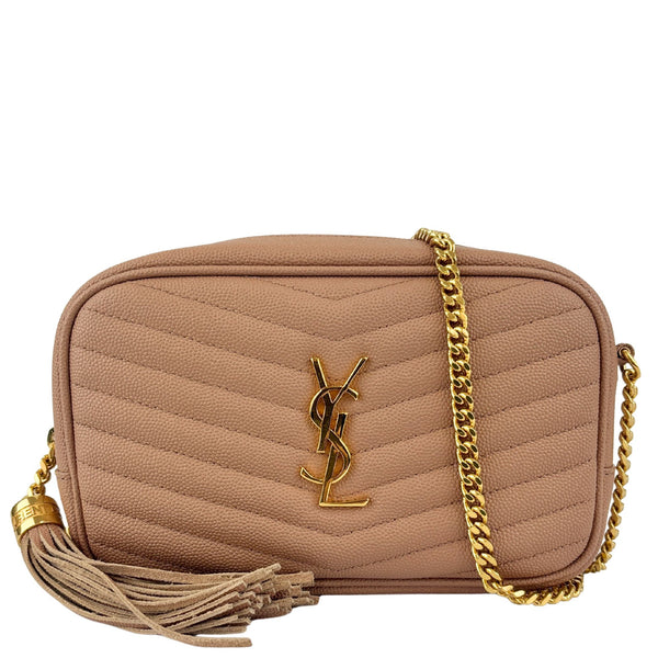 Mini Lou Camera Bag in Vintage Peach Matelassé Grain de Poudre