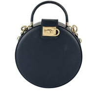 Studio Mini Round Bag Black Smooth Leather