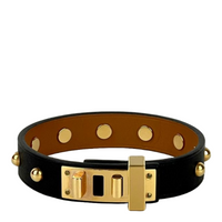 Noir Mini Dog Clous Ronds Bracelet