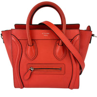 Nano Luggage in Red Grained Leather