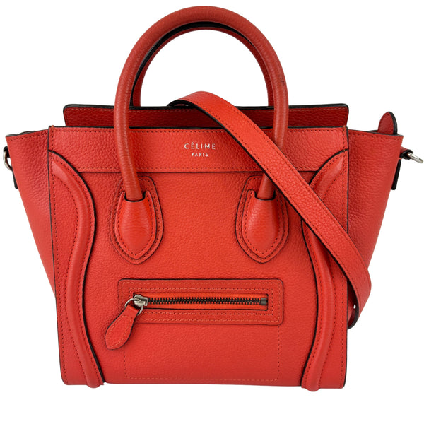 Nano Luggage in Red Grained Leather