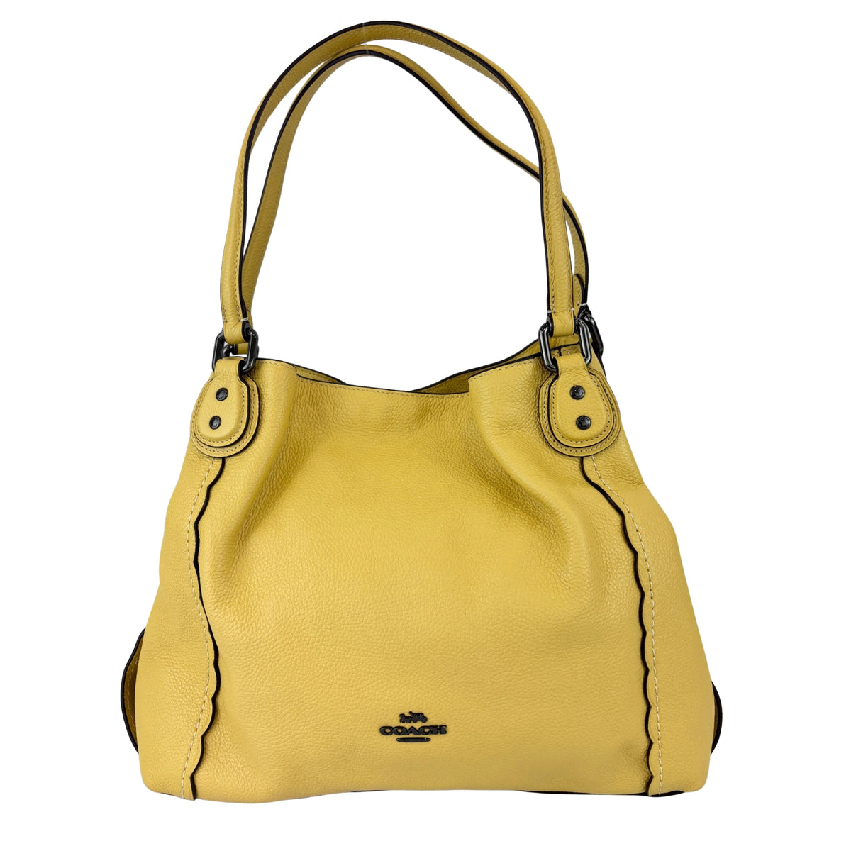 29800 Scalloped Edie 31 in Sunflower Yellow Pebble Leather