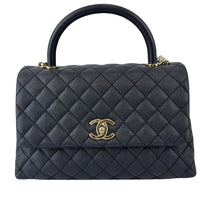 29cm Medium Coco Handle in Navy Caviar GHW
