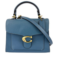 B2081-636 Top Handle Bag in Blue Leather