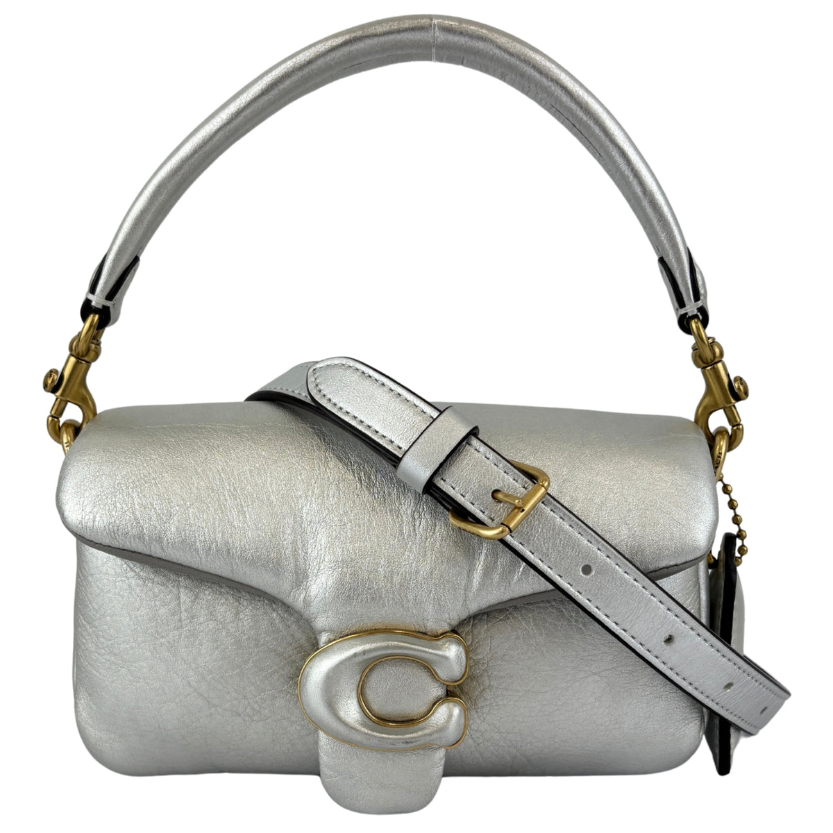 C7876 Pillow Tabby 18 Shoulder Bag in Metallic Silver