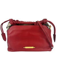 Military Red Leather & Bridle House Check Canvas Little Crush Crossbody