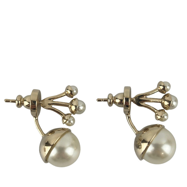 Tribales Faux Pearls Front-Back Earrings