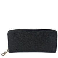 Ardoise Taiga Leather Vertical Zippy Wallet in Dark Grey