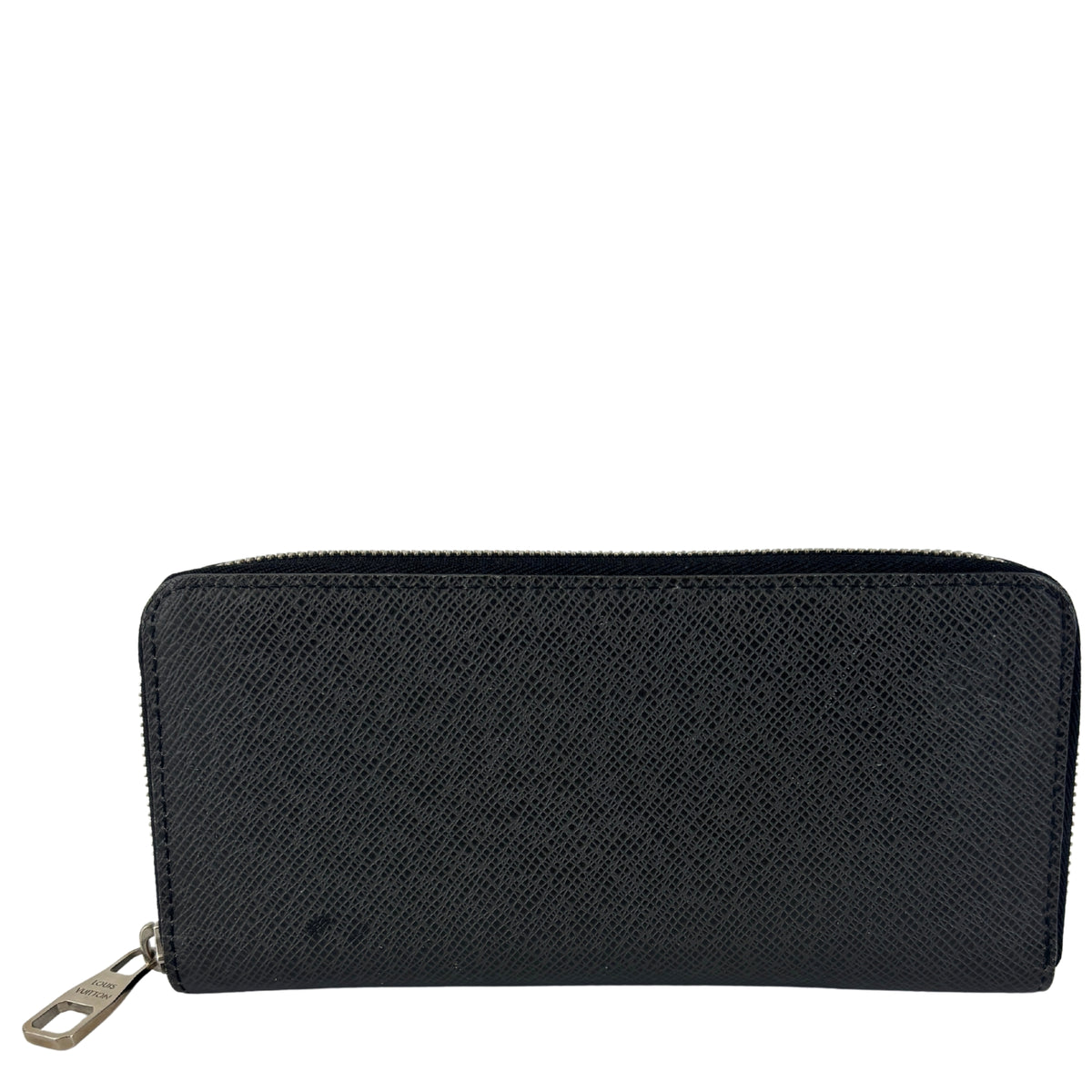 Ardoise Taiga Leather Vertical Zippy Wallet in Dark Grey