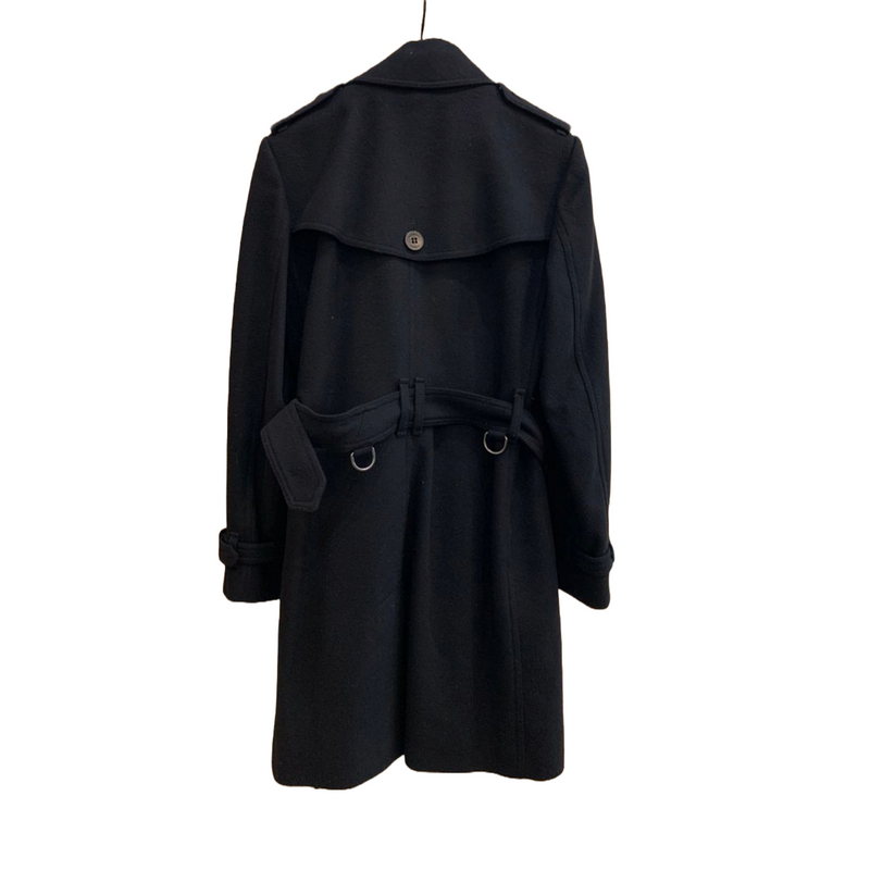 London Black Wool Mid-Length Coat