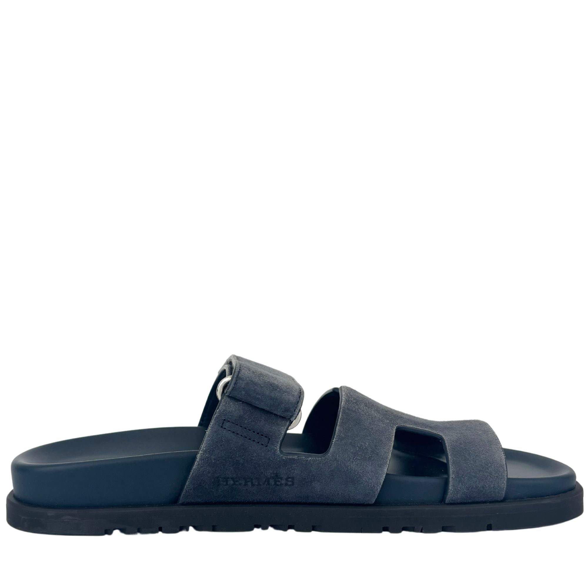 Suede Goatskin Chypre Sandals in Bleu Celeste - Size 38.5