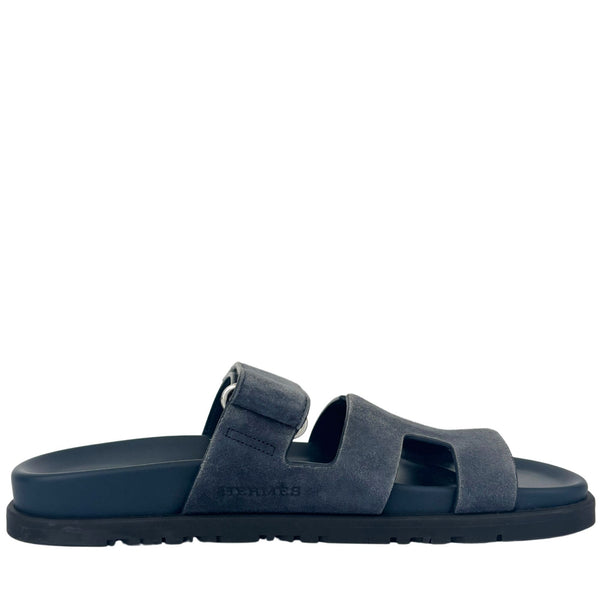Suede Goatskin Chypre Sandals in Bleu Celeste - Size 38.5