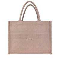 Medium Book Tote Pink Cannage Embroidered