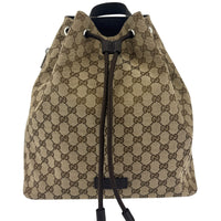 GG Canvas Drawstring Backpack in Beige / Ebony