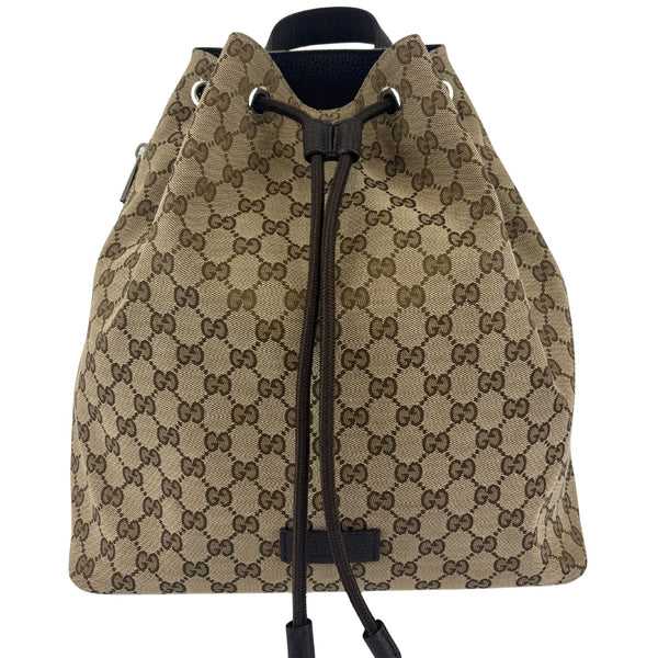 GG Canvas Drawstring Backpack in Beige / Ebony