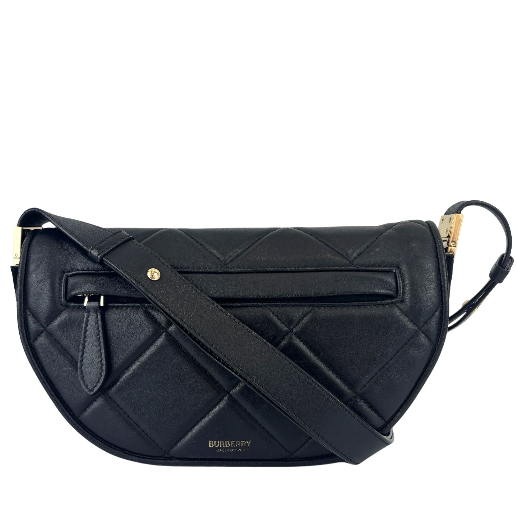 Small Quilted Lambskin Olympia Shoulder Bag in Black