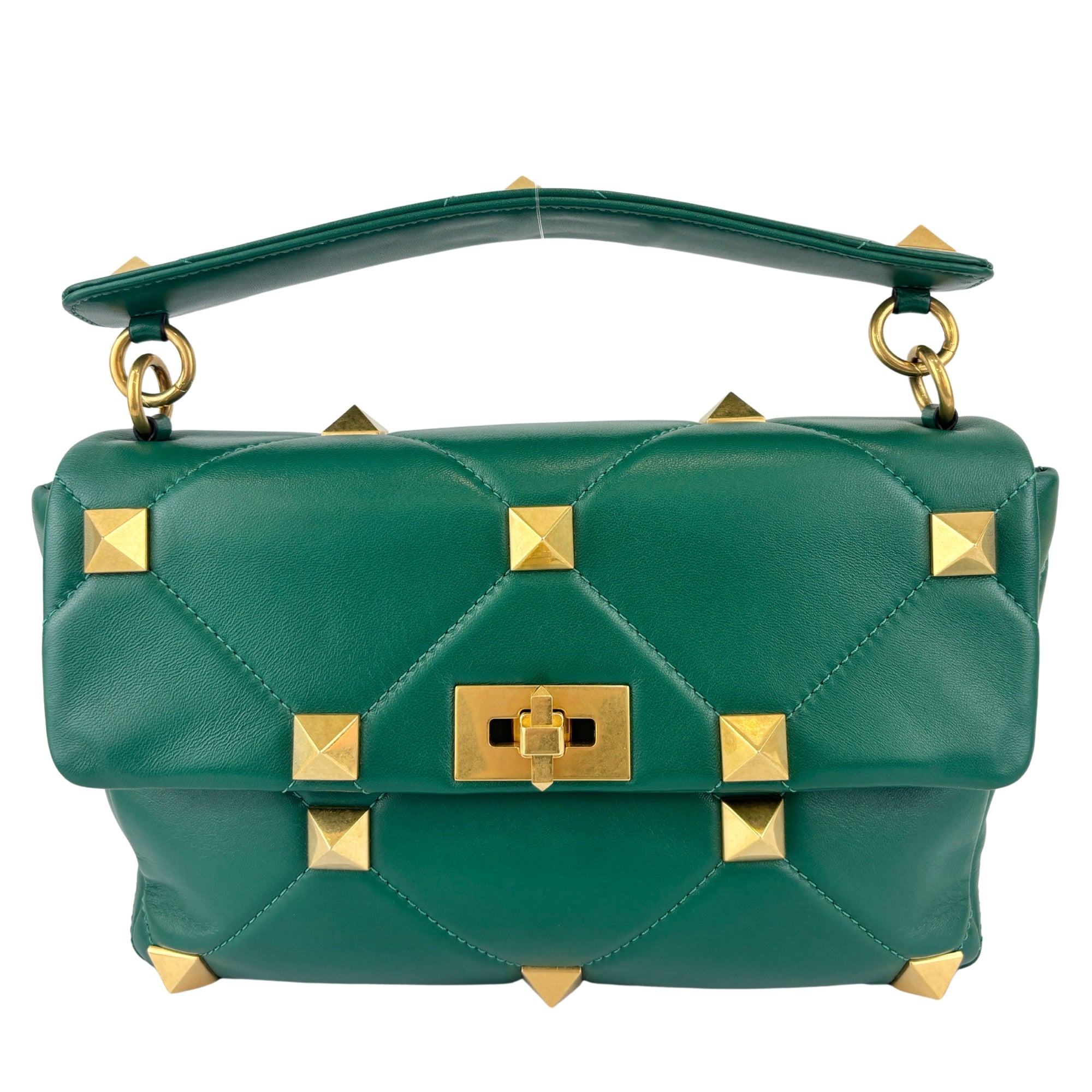 Roman Stud Medium Chain Bag Green