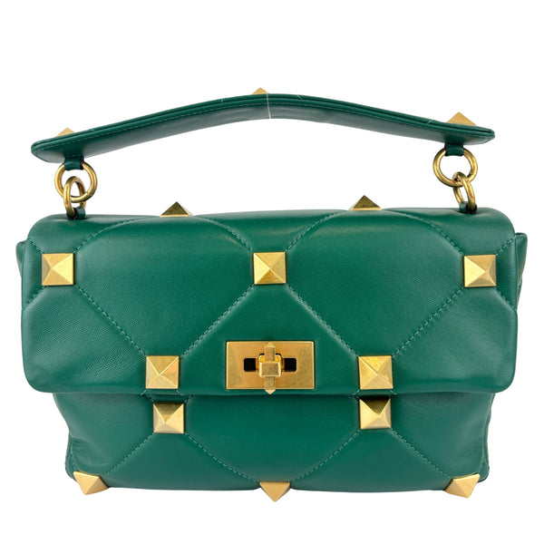 Roman Stud Medium Chain Bag Green