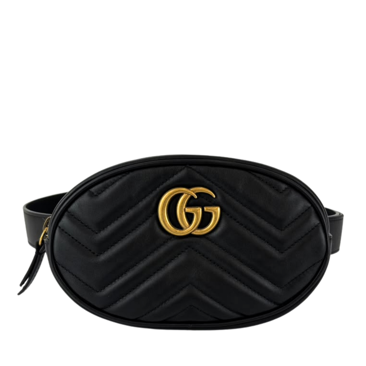 GG Marmont Matelasse Belt Bag Black GHW