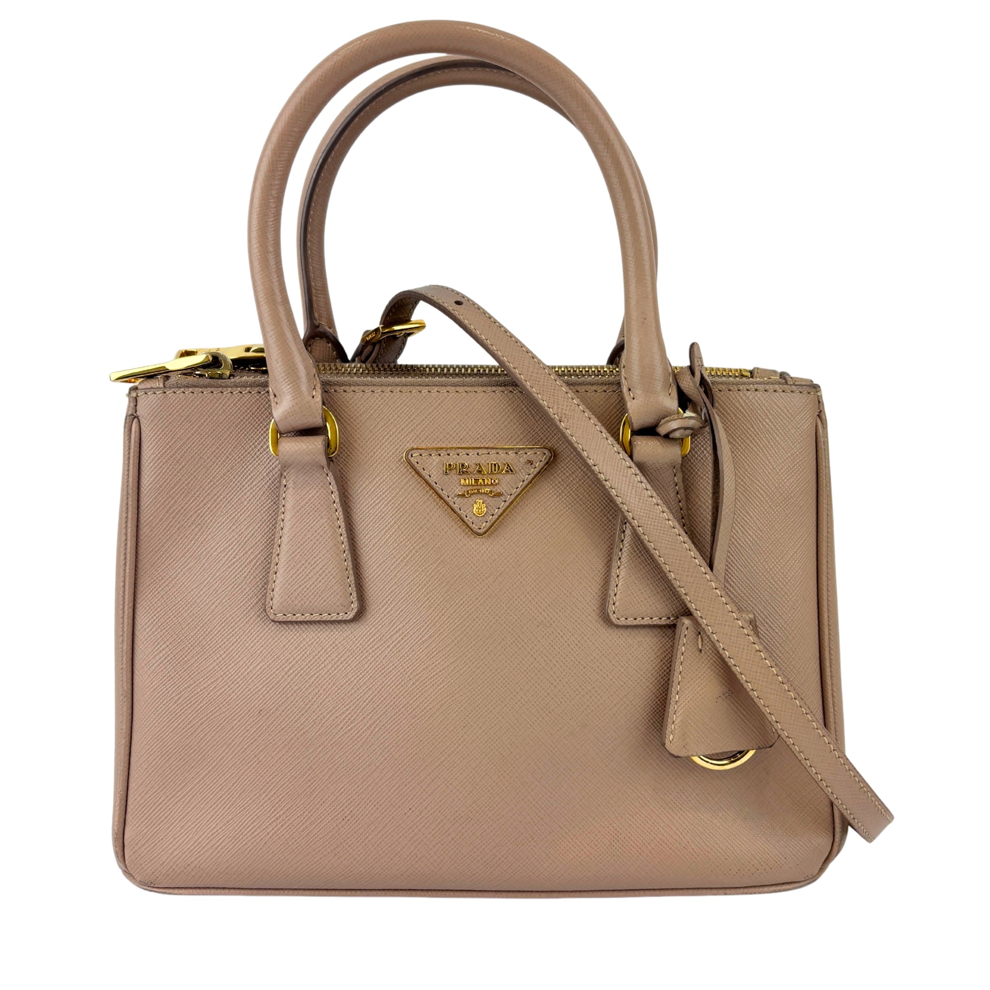 BN2896 Galleria Small Saffiano Leather Bag Cammeo