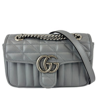 446774 Grey Aria GG Marmont Matelasse Shoulder Bag