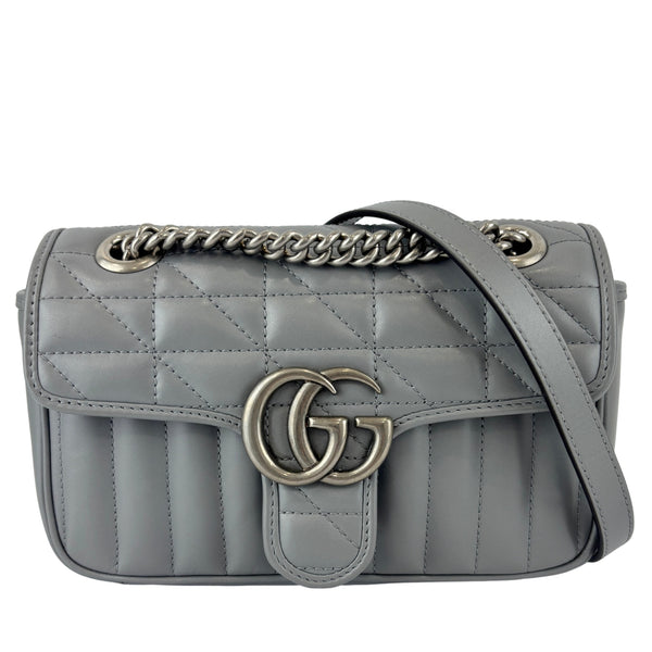 446774 Grey Aria GG Marmont Matelasse Shoulder Bag