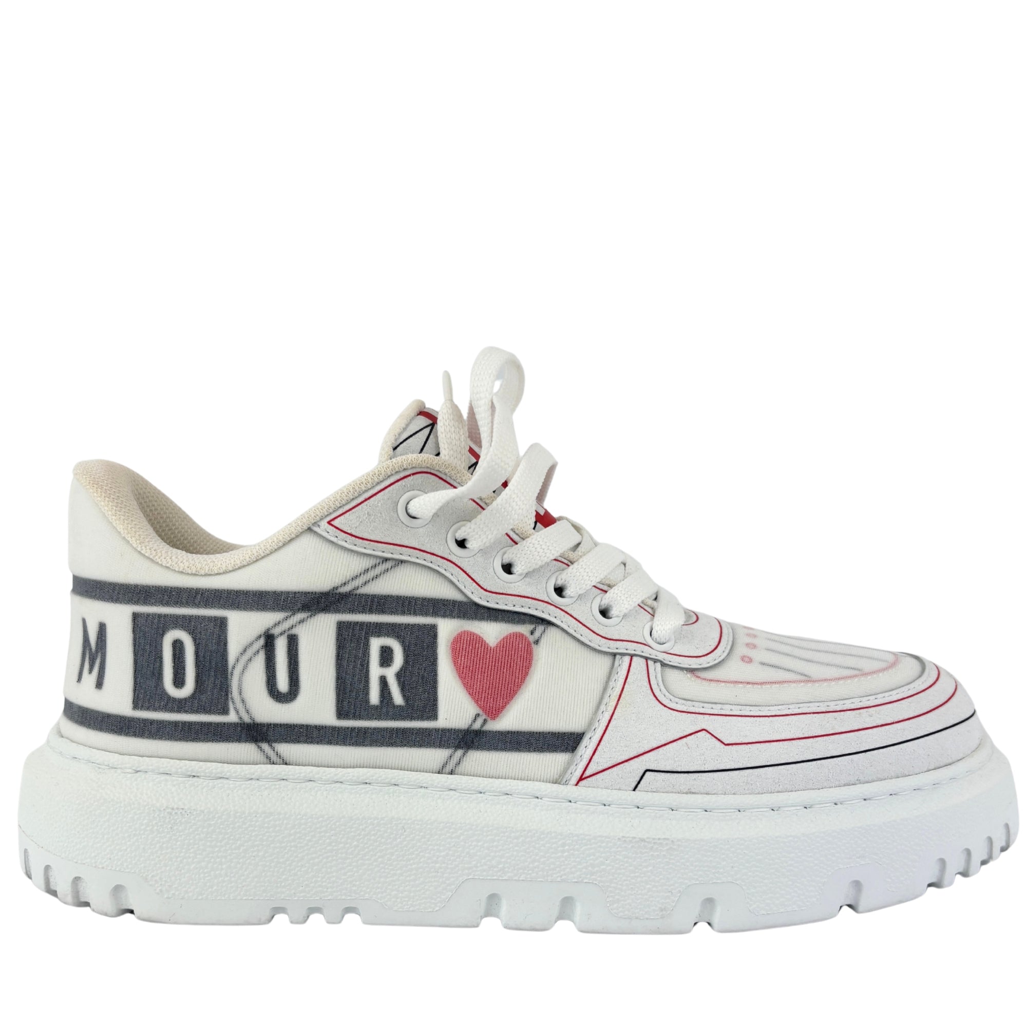 Dioramour Dior Addict Sneakers in Calfskin and Technical Fabric Size 38