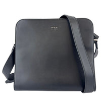 7VA415-70R Men's Black Smooth Leather Messenger Bag