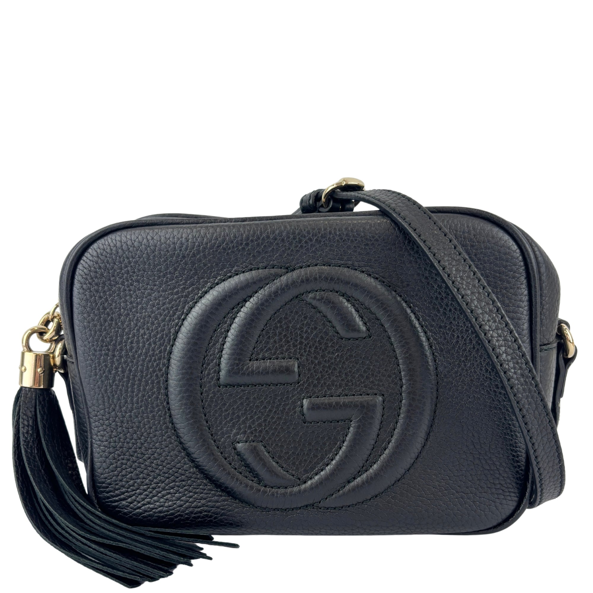 Soho Disco Crossbody Bag Black Pebbled Leather