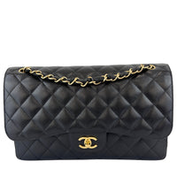 Black Caviar Jumbo Classic Double Flap Bag GHW