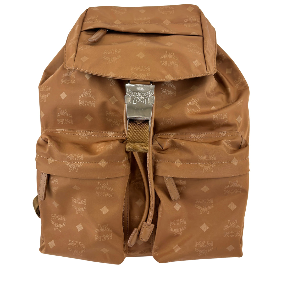 Dieter Monogram Nylon Backpack Cognac