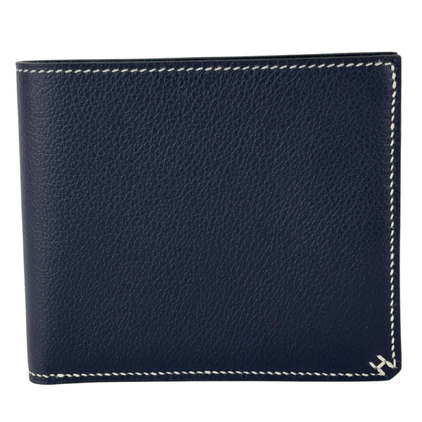 H Sellier Compact Wallet Bleu Nuit Evercolor