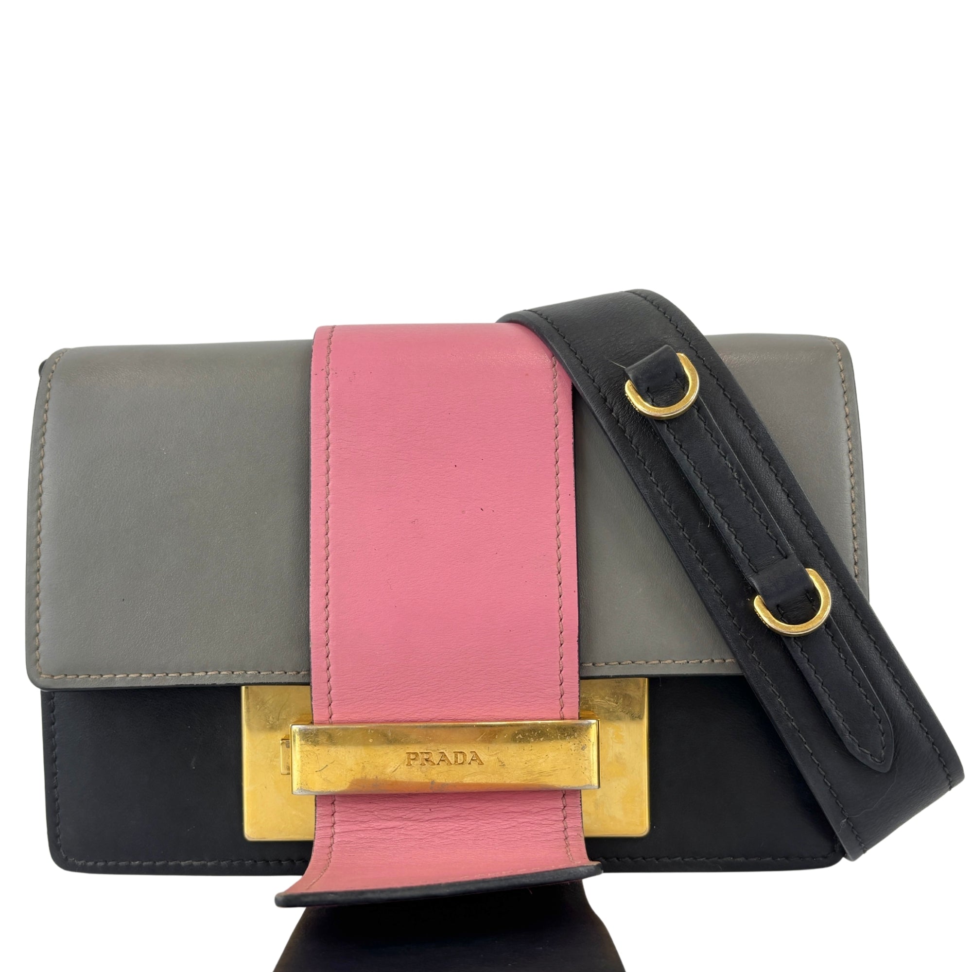 1BD068 Ribbon Bag in City Calf Marmo and Begonia