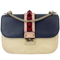 Small Glam Lock Flap Bag in Tricolour Leather